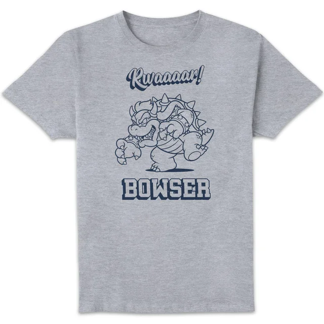 Nintendo Super Mario Bowser Rwaaar Unisex T-Shirt - Grey