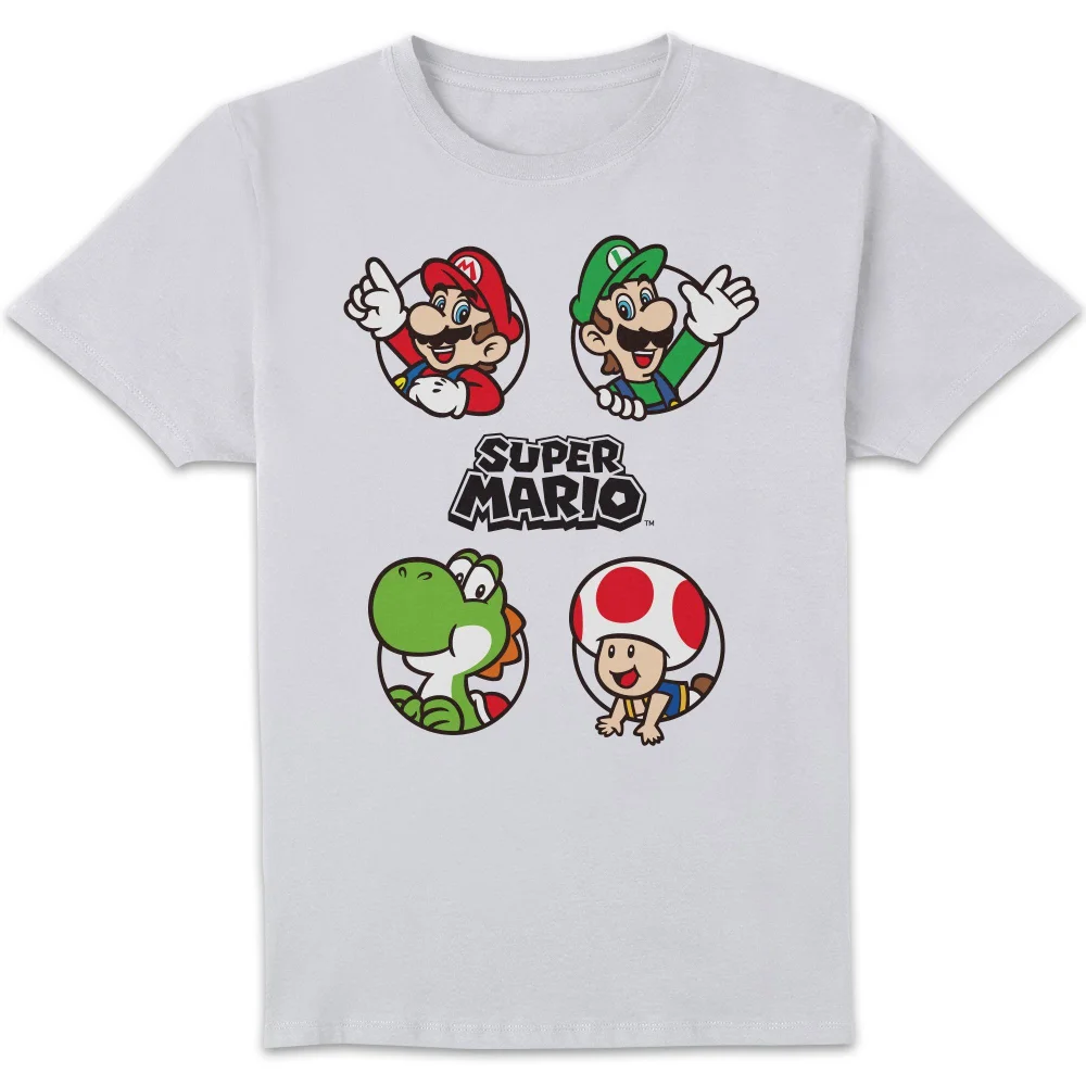 Nintendo Super Mario Circles Unisex T-Shirt - White - S Bild 1