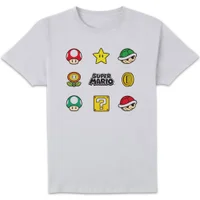 Nintendo Super Mario Items Unisex T-Shirt - White