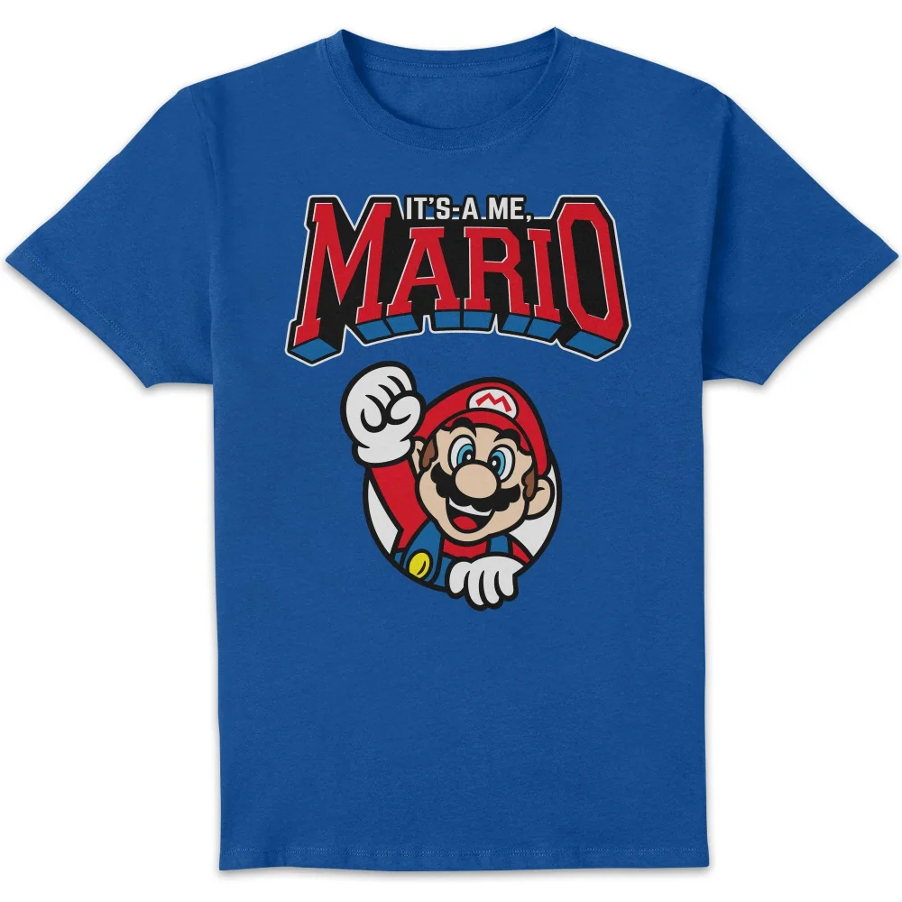 Nintendo Super Mario Varsity Mario Unisex T-Shirt - Blue - S Bild 1