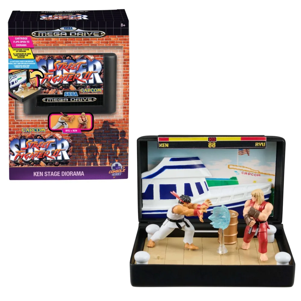 Console Heroes Sega Mega Drive Street Fighter II Ken Stage Diorama Bild 1