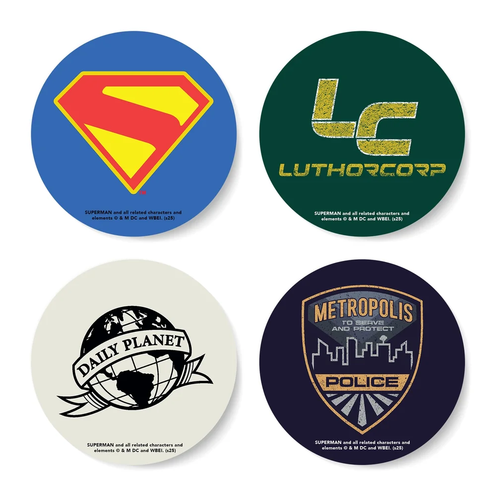 DC Comics Superman Logo Round Coaster Set Bild 1