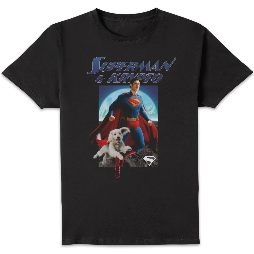 DC Comics Superman And Krypto Unisex T-Shirt - Black - S Bild 1