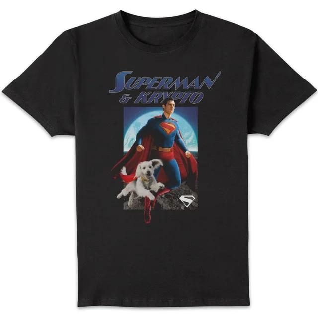 DC Comics Superman And Krypto Unisex T-Shirt - Black