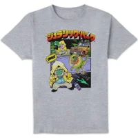 Jurassic Park Anime Splat Scene Anime Unisex T-Shirt - Grey