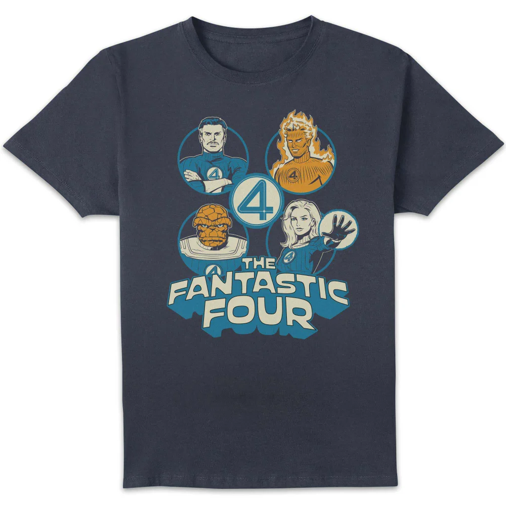 Marvel Fantastic Four Hero Badges Unisex T-Shirt - Navy - S Bild 1