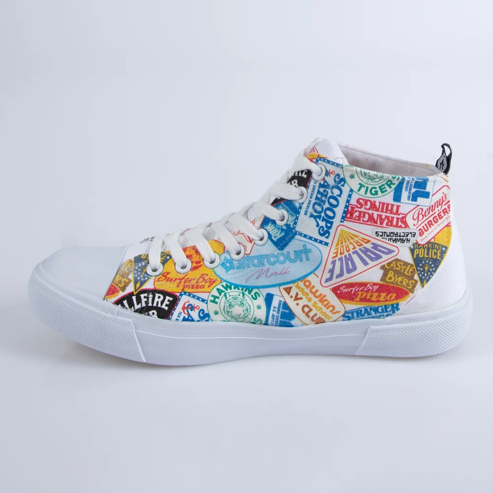 Akedo x Stranger Things Welcome to Hawkins High Top - White - UK 8 / EU 42 / US Men's 8.5 / US Women's 10 Bild 1