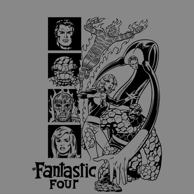 Marvel Fantastic Four Character Looks Unisex T-Shirt - Grey