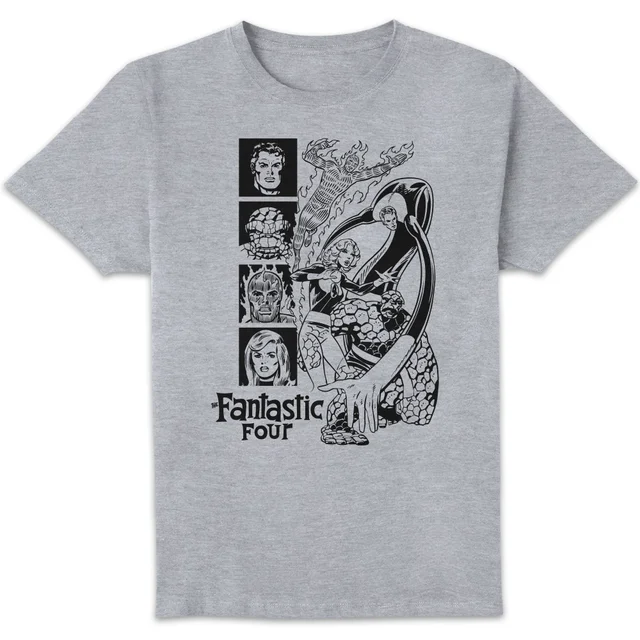 Marvel Fantastic Four Character Looks Unisex T-Shirt - Grey