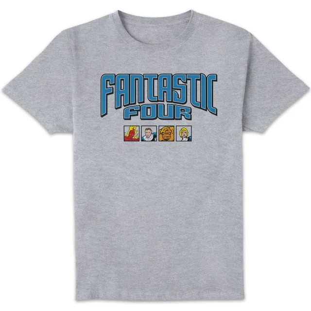 Marvel Fantastic Four Group Squares Unisex T-Shirt - Grey