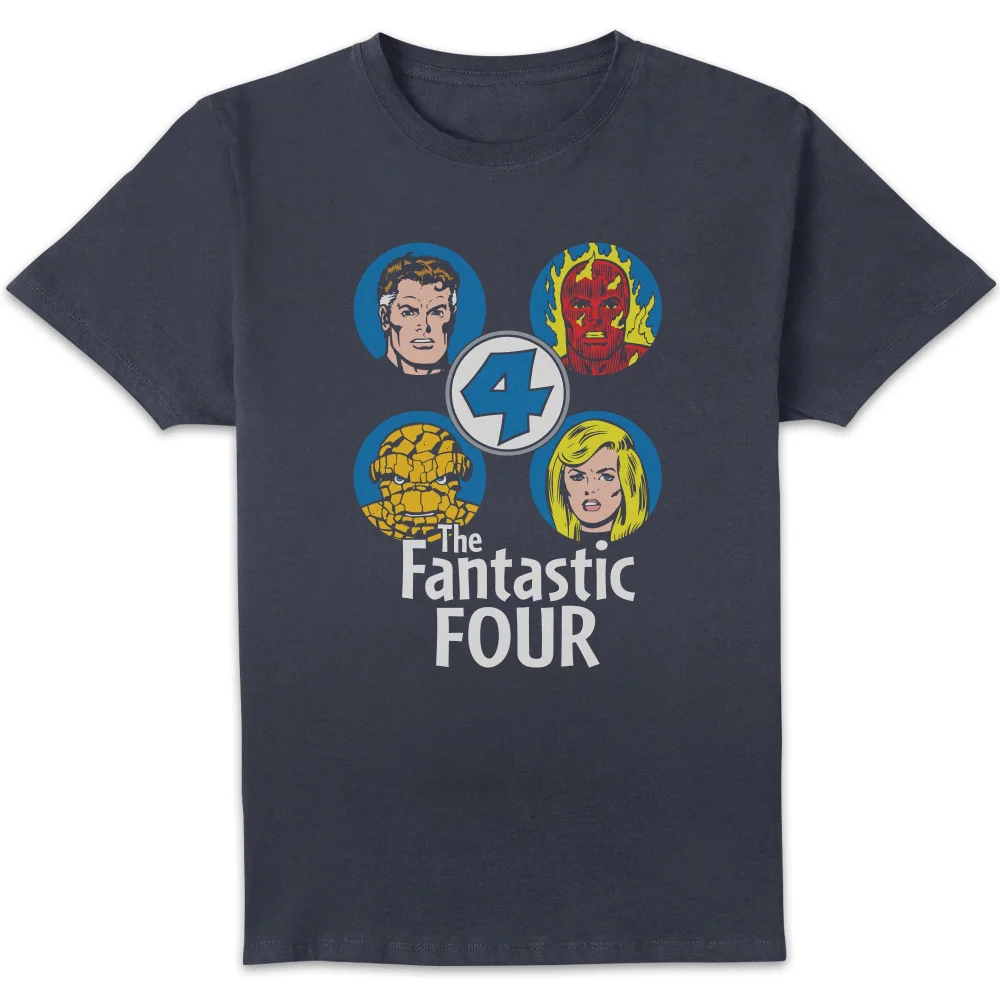 Marvel Fantastic Four Team Headshots Unisex T-Shirt - Navy - S Bild 1