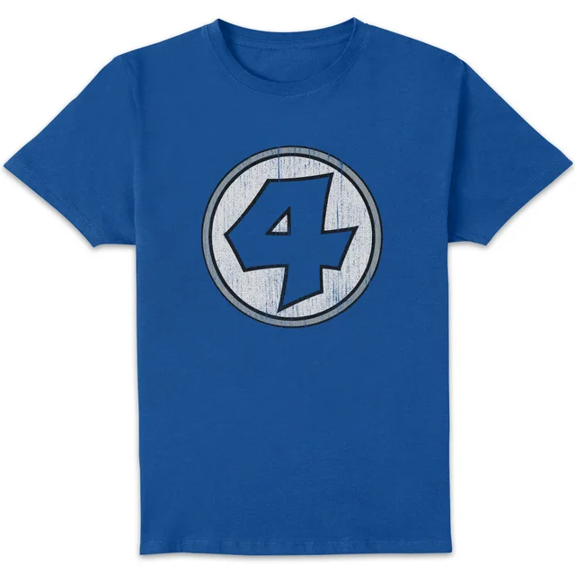 Marvel Fantastic Four Distressed Retro Logo Unisex T-Shirt - Blue