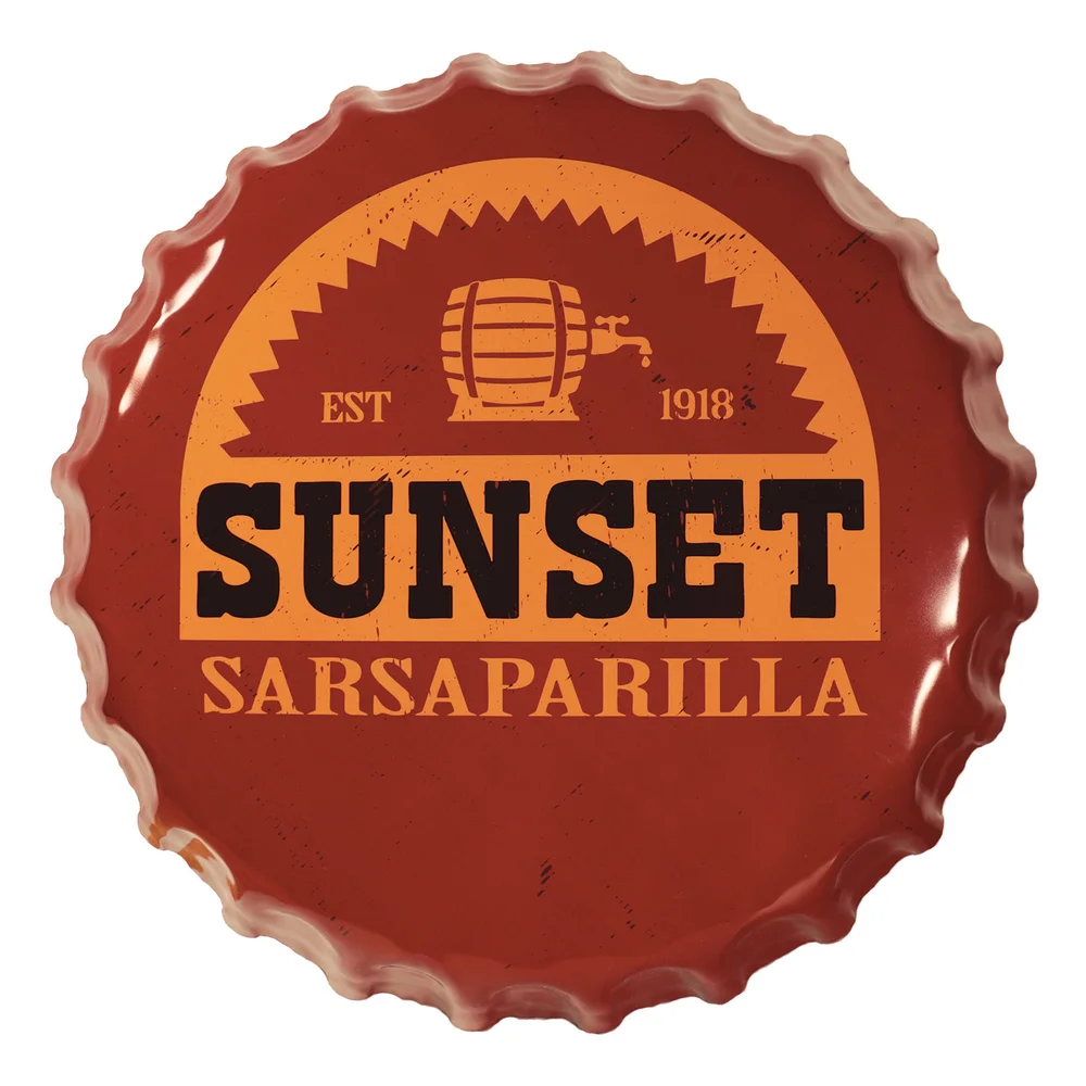 Fallout Sunset Sarsaparilla Bottle Cap Tin Sign Bild 1