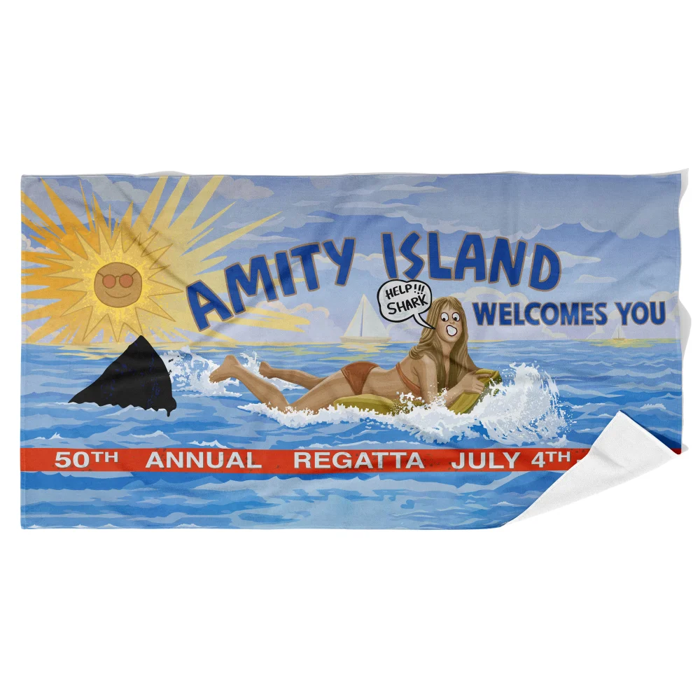Jaws Amity Welcome Sign Beach Towel Bild 1