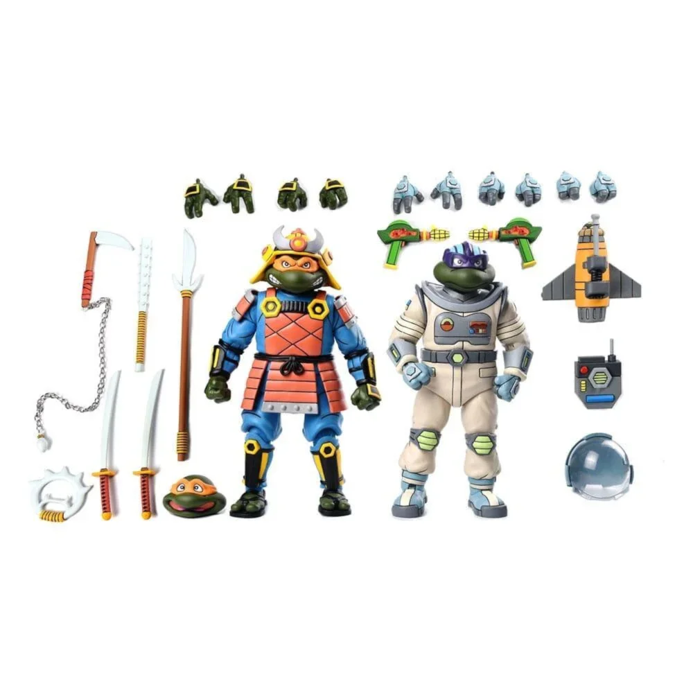 NECA Teenage Mutant Ninja Turtles (Cartoon) Action Figure 2 Pack Space Adventure & Samurai Turtles (18cm) Bild 1