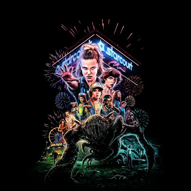 Stranger Things Season Three Poster Unisex T-Shirt - Black