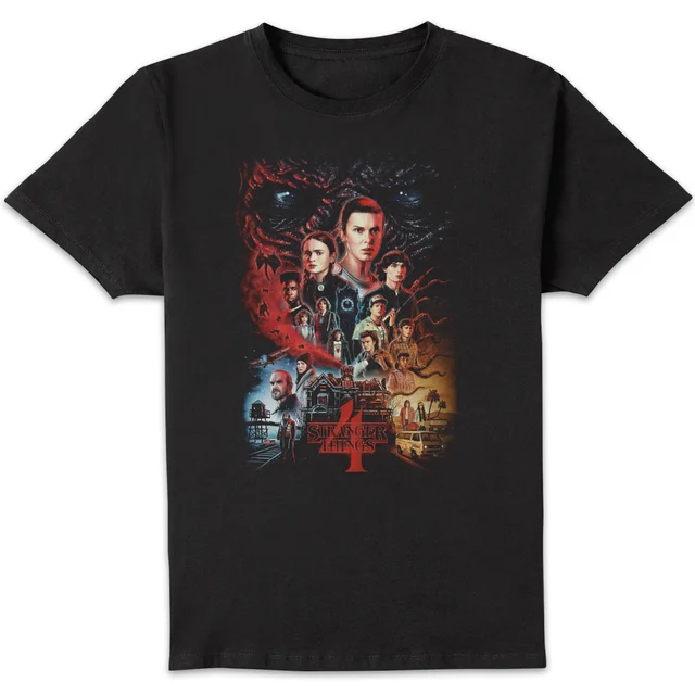 Stranger Things Season Four Poster Unisex T-Shirt - Black