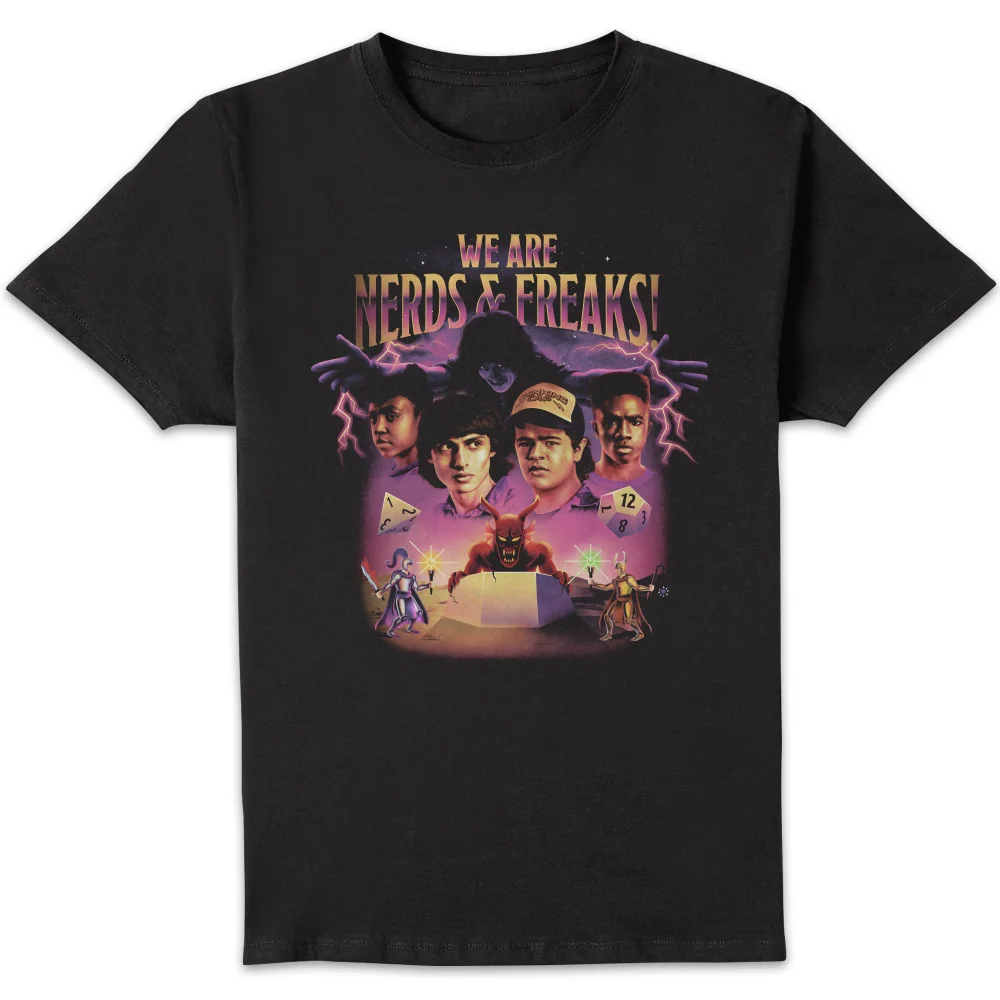 Stranger Things We Are Nerds And Freaks! Unisex T-Shirt - Black - S Bild 1