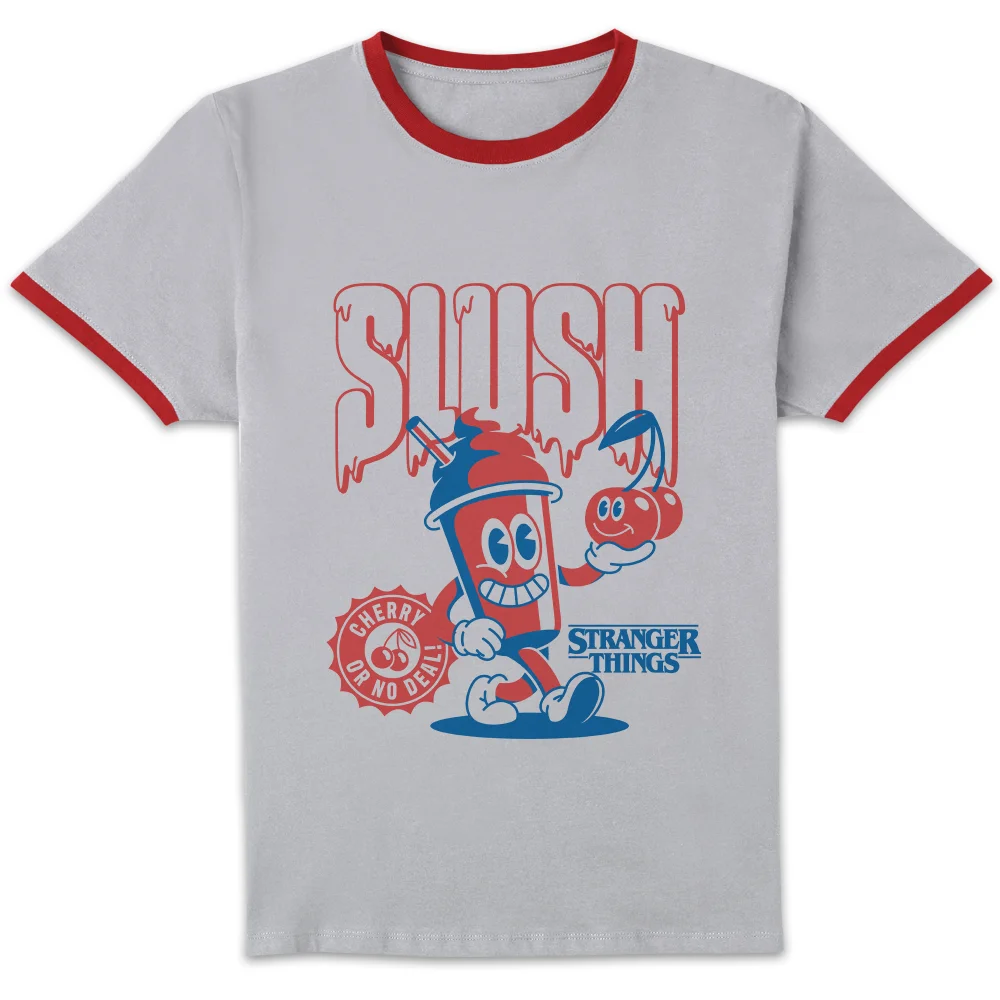 Stranger Things Slush Unisex Ringer T-Shirt - White/Red - XL Bild 1