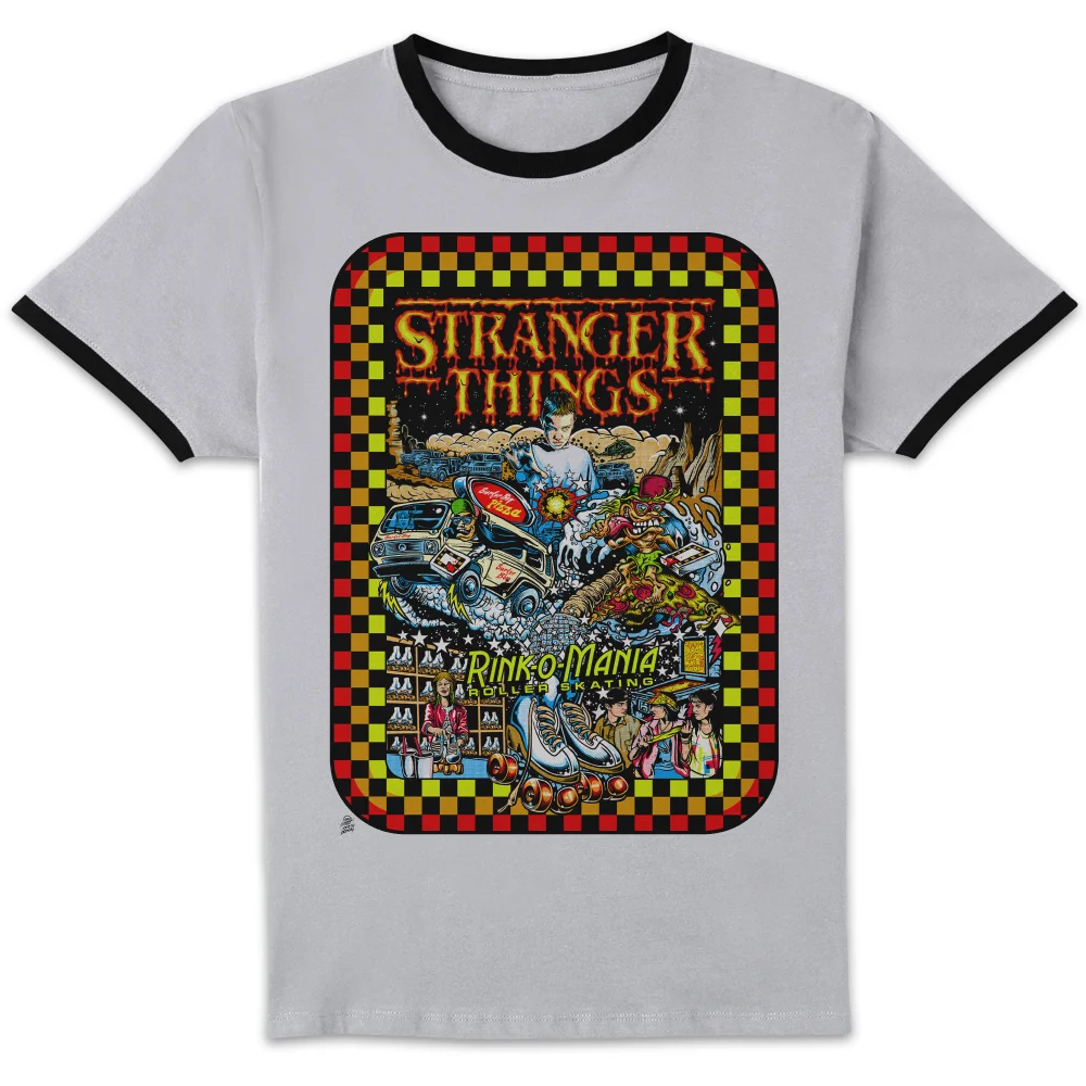 Stranger Things Stranger Things Retro Racer Unisex Ringer T-Shirt - White/Black - S Bild 1