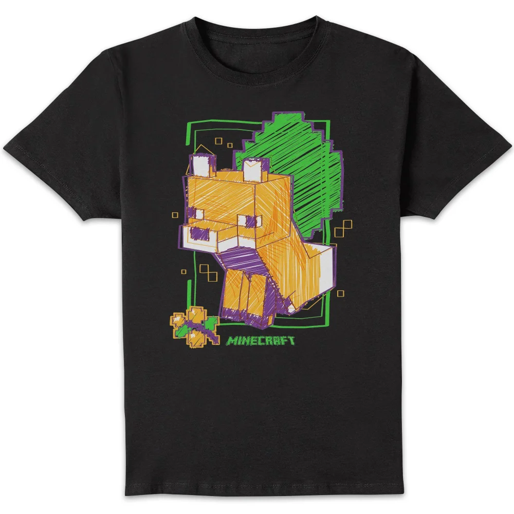 Minecraft Fox Unisex T-Shirt - Black - S Bild 1
