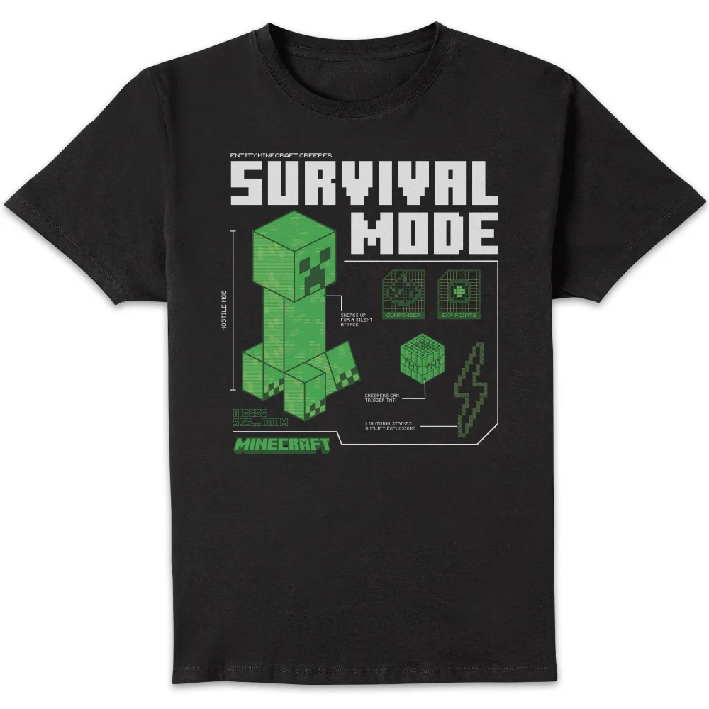 Minecraft Survival Unisex T-Shirt - Black - S Bild 1