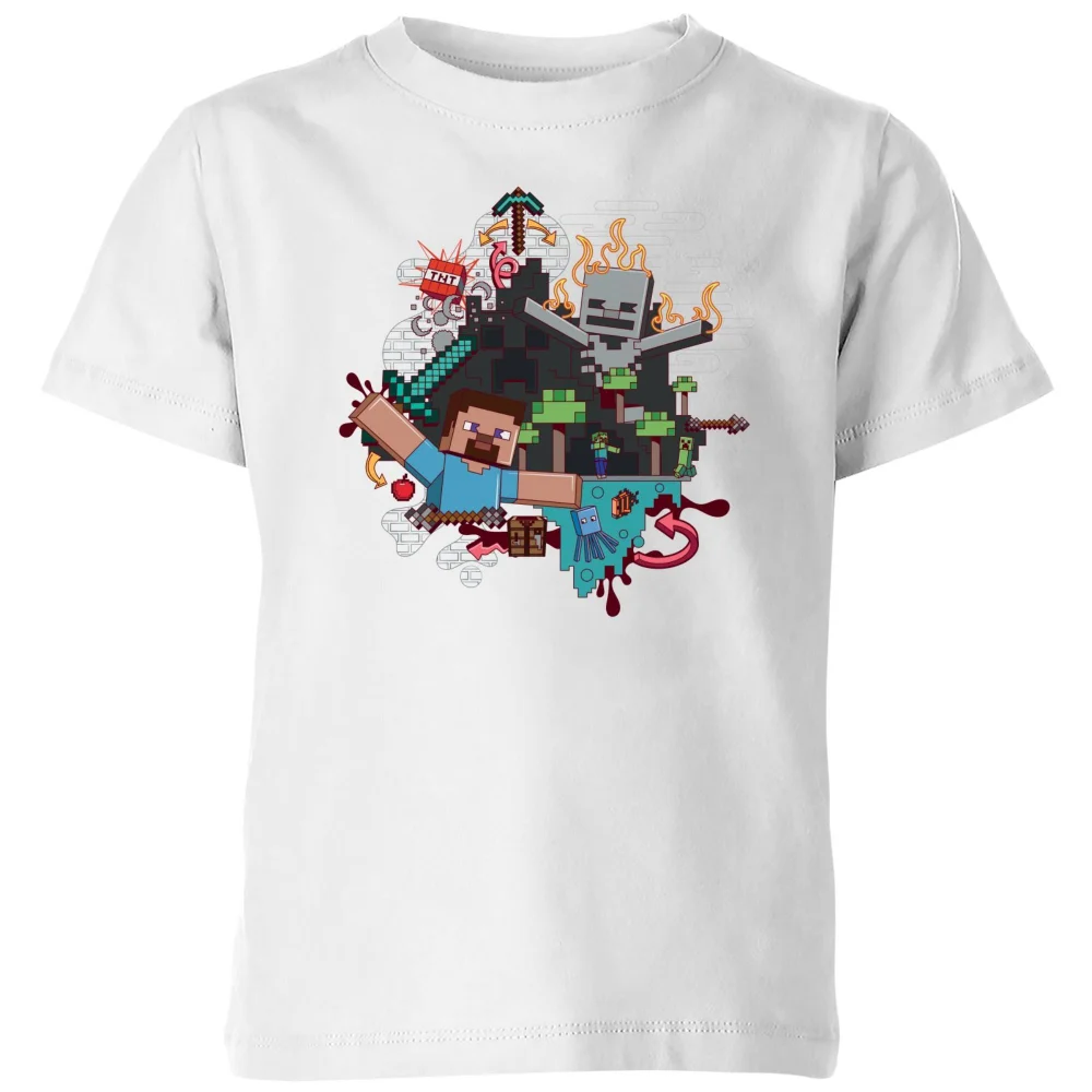 Minecraft Wall Art Kids' T-Shirt - White - 3-4 Jahre Bild 1