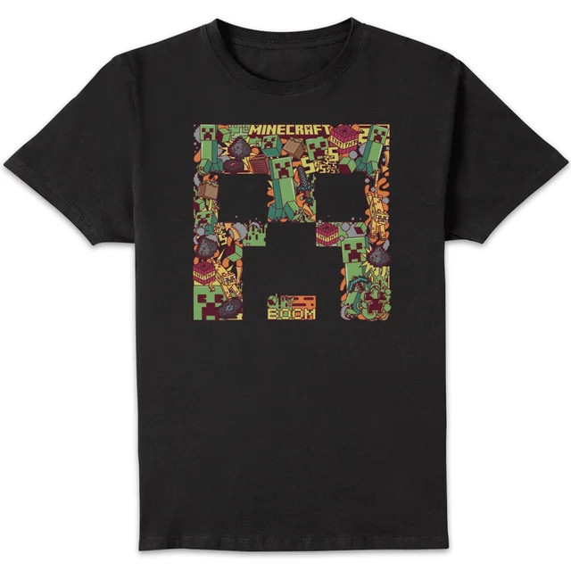 Minecraft Face Unisex T-Shirt - Black