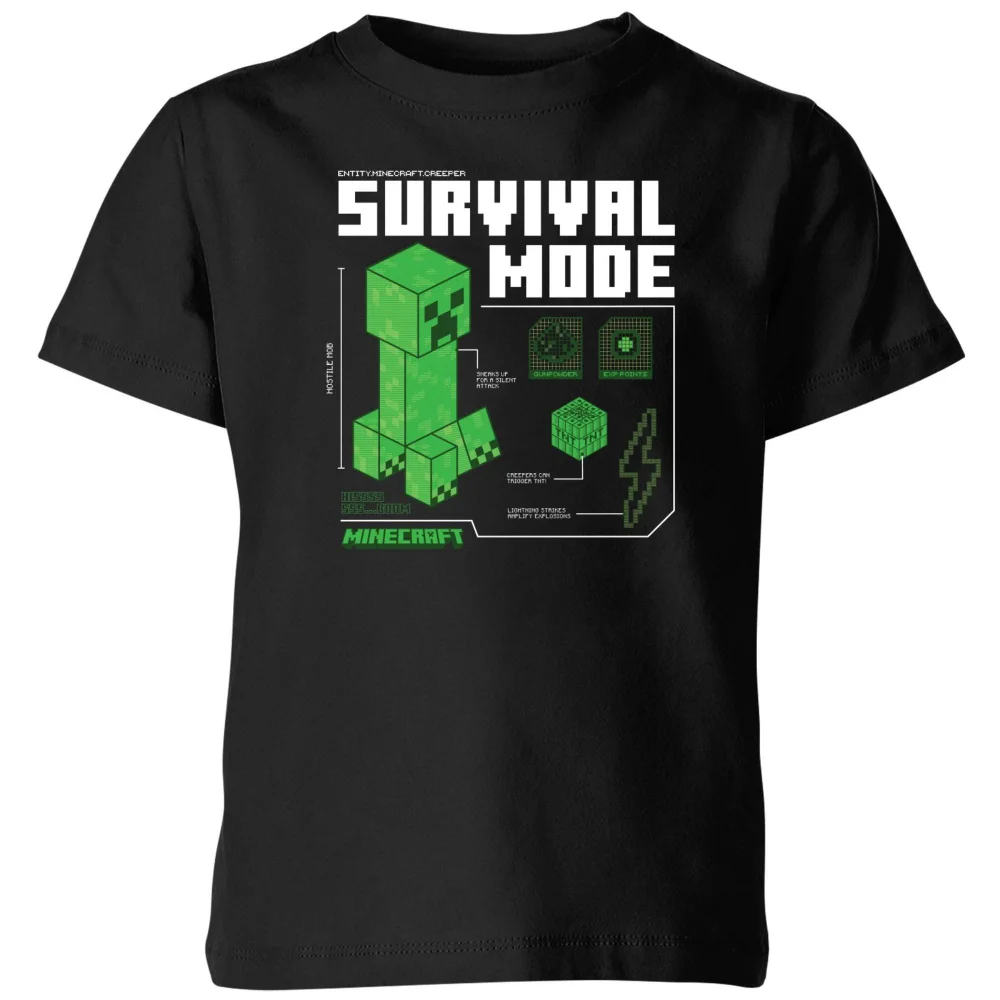 Minecraft Survival Kids' T-Shirt - Black - 3-4 Jahre Bild 1