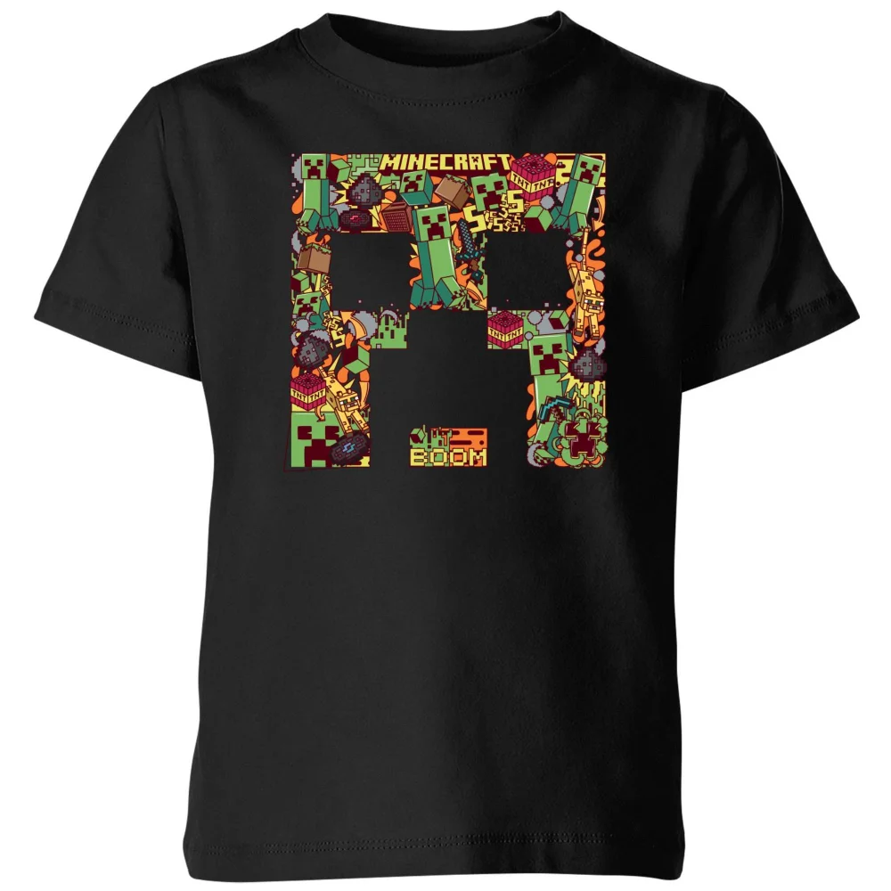 Minecraft Face Kids' T-Shirt - Black - 3-4 Jahre Bild 1