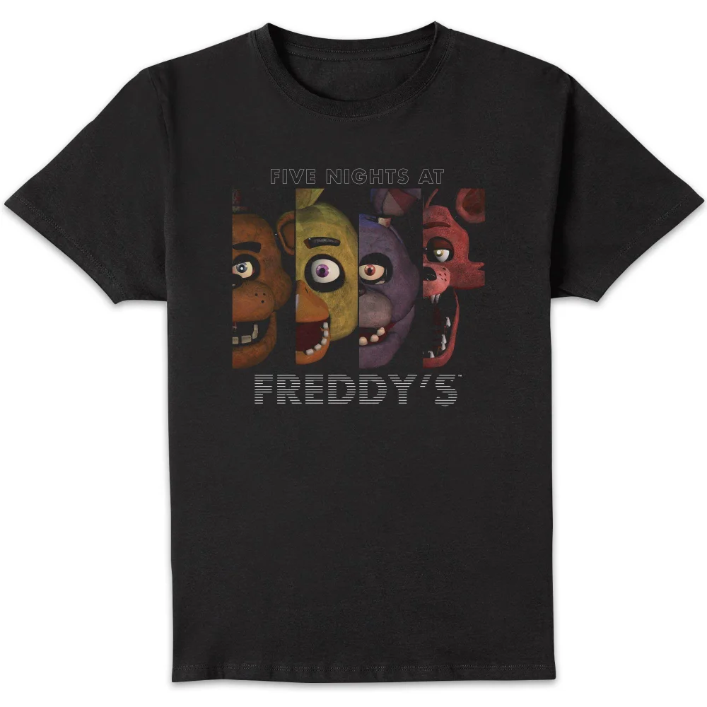 Five Nights at Freddy's Panel X4 Character Unisex T-Shirt - Black - S Bild 1