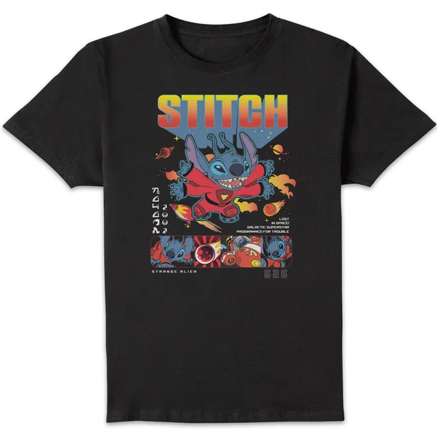 Disney Stitch In Space Unisex T-Shirt - Black