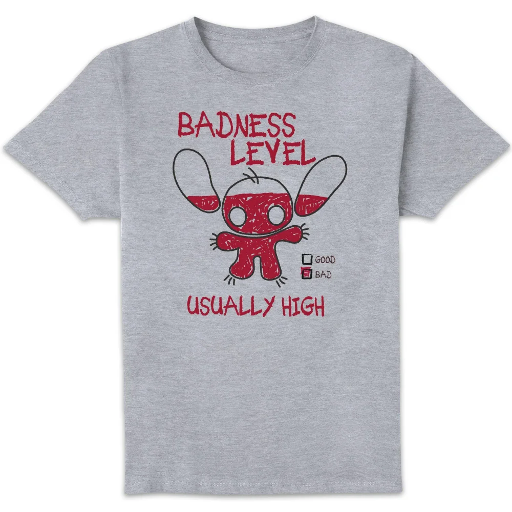 Disney Stitch Badness Level Unisex T-Shirt - Grey - S Bild 1