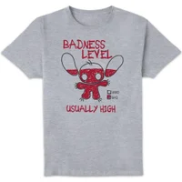 Disney Stitch Badness Level Unisex T-Shirt - Grey - undefined undefined
