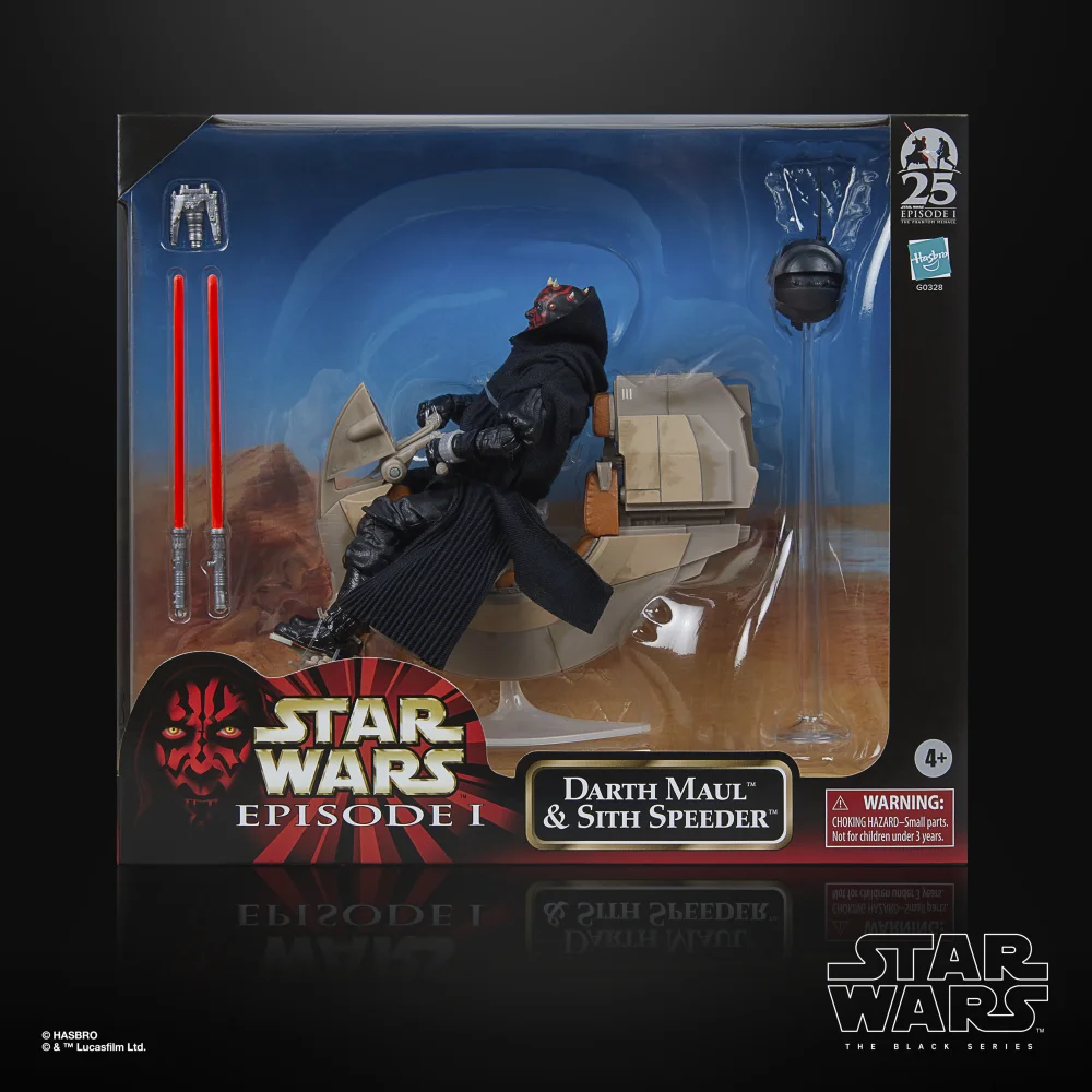 Star Wars The Black Series Darth Maul & Sith Speeder Collectible Action Figure & Vehicle (6”) Bild 1