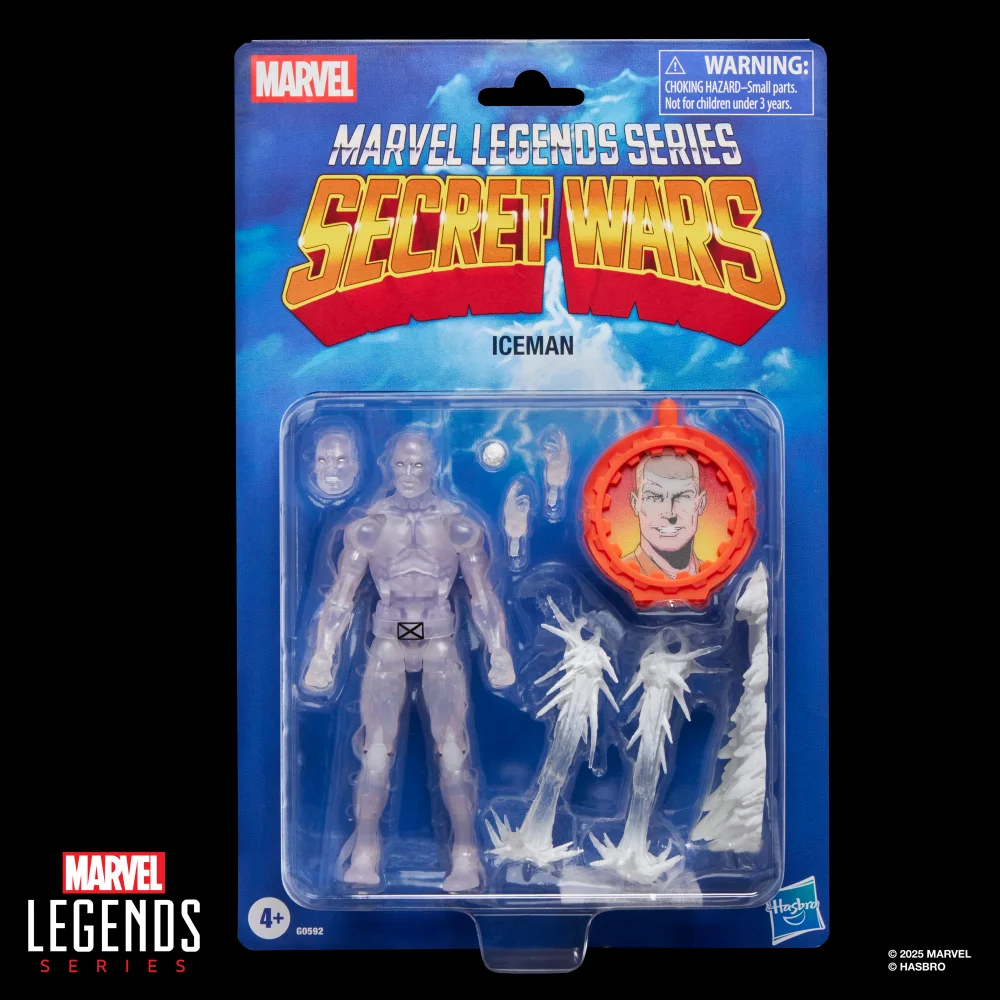 Hasbro Marvel Legends Series Secret Wars Ice Man, Retro Marvel Comics Collectible Action Figure (6”) Bild 1