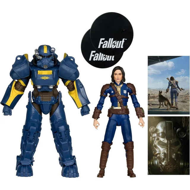 McFarlane Toys Fallout 76 T-60 Vault Tec And Sole Survivor 7" Action Figure 2-Pack