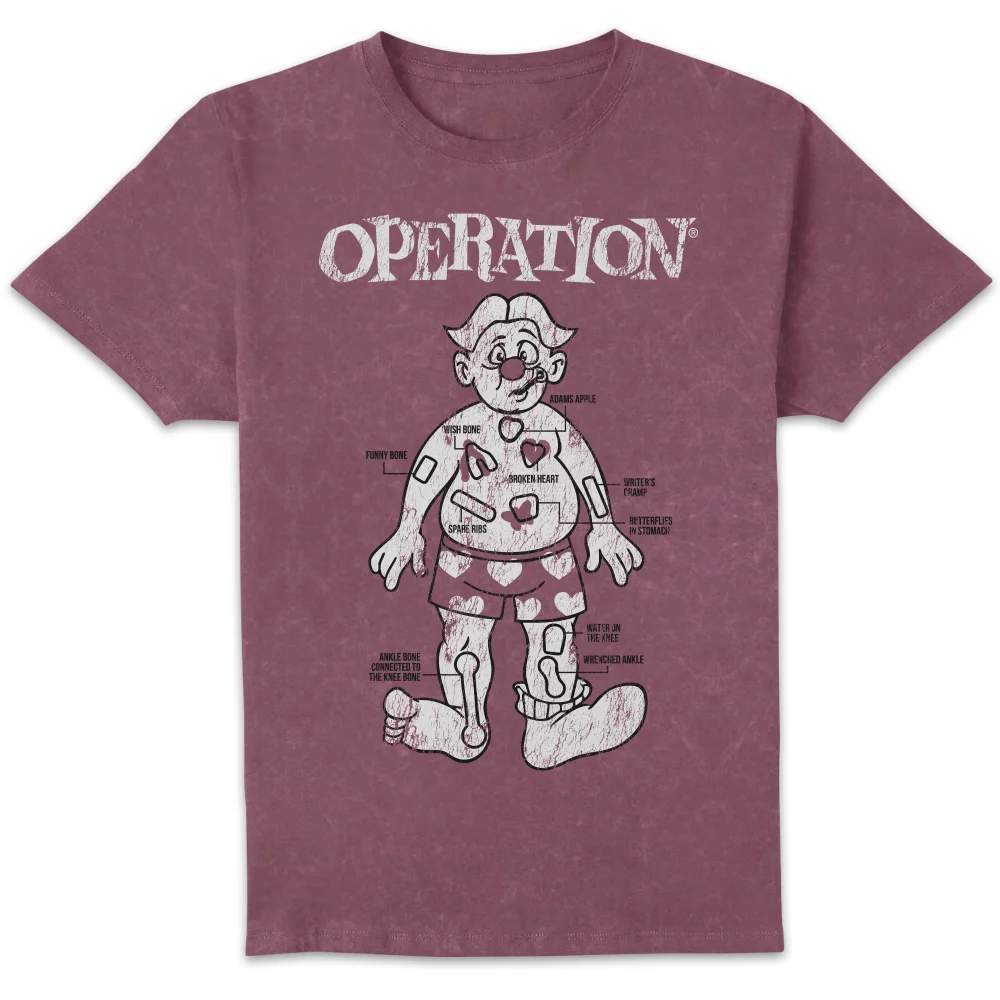 Operation Classic Board Unisex T-Shirt - Burgundy Acid Wash - XL Bild 1