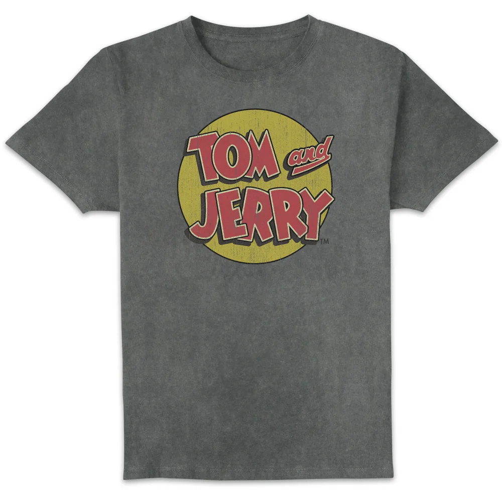 Tom & Jerry Vintage Logo Unisex T-Shirt - Black Acid Wash - S Bild 1