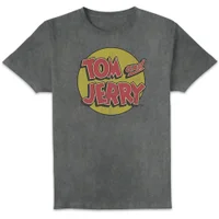 Tom & Jerry Vintage Logo Unisex T-Shirt - Black Acid Wash