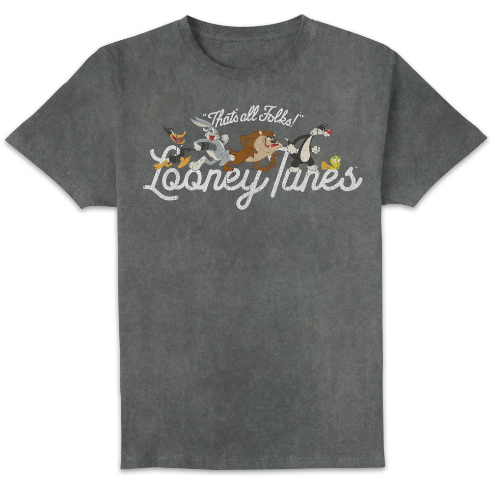 Looney Tunes Retro Lineup Unisex T-Shirt - Black Acid Wash - L Bild 1