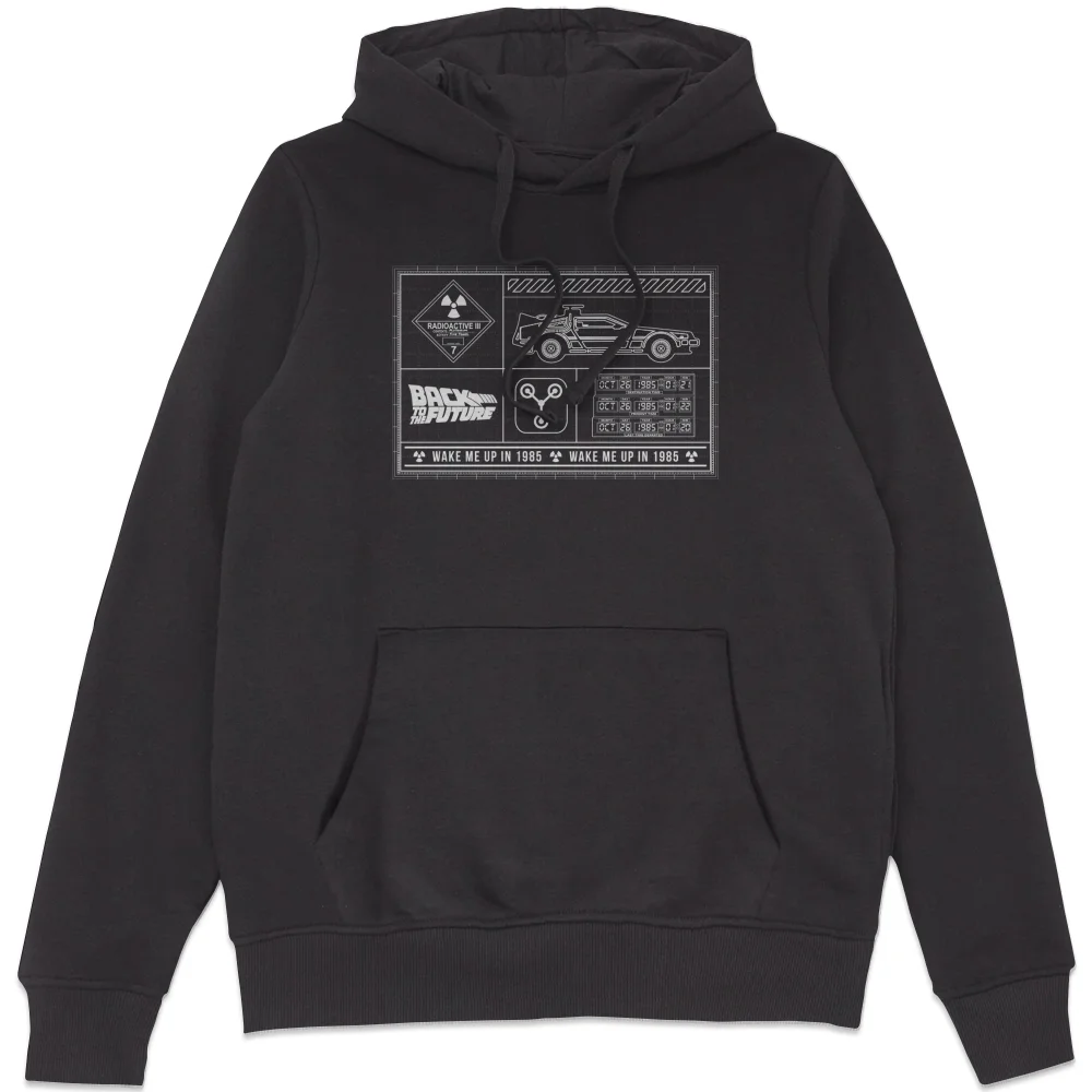 Back To The Future Schematics Hoodie - Black - S Bild 1