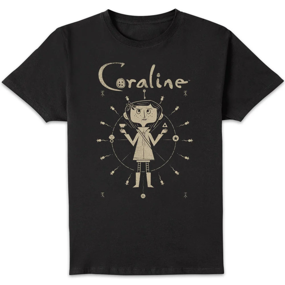 Coraline Symbols Unisex T-Shirt - Black - 5XL Bild 1
