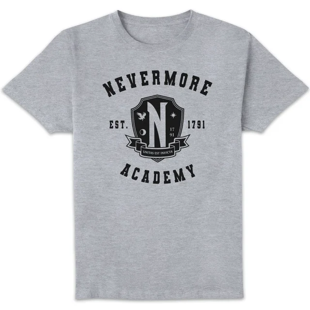 Wednesday Nevermore Academy Unisex T-Shirt - Grey
