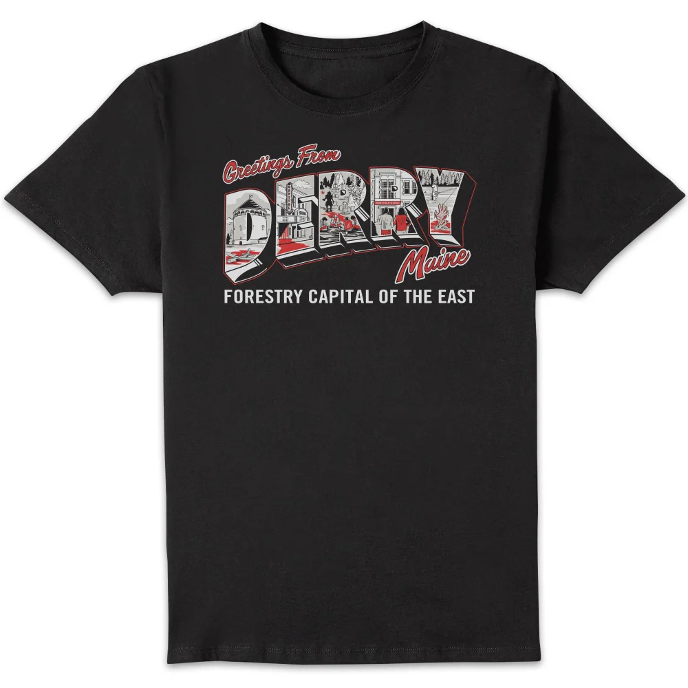 IT - Welcome To Derry Postcard Unisex T-Shirt - Black - S Bild 1