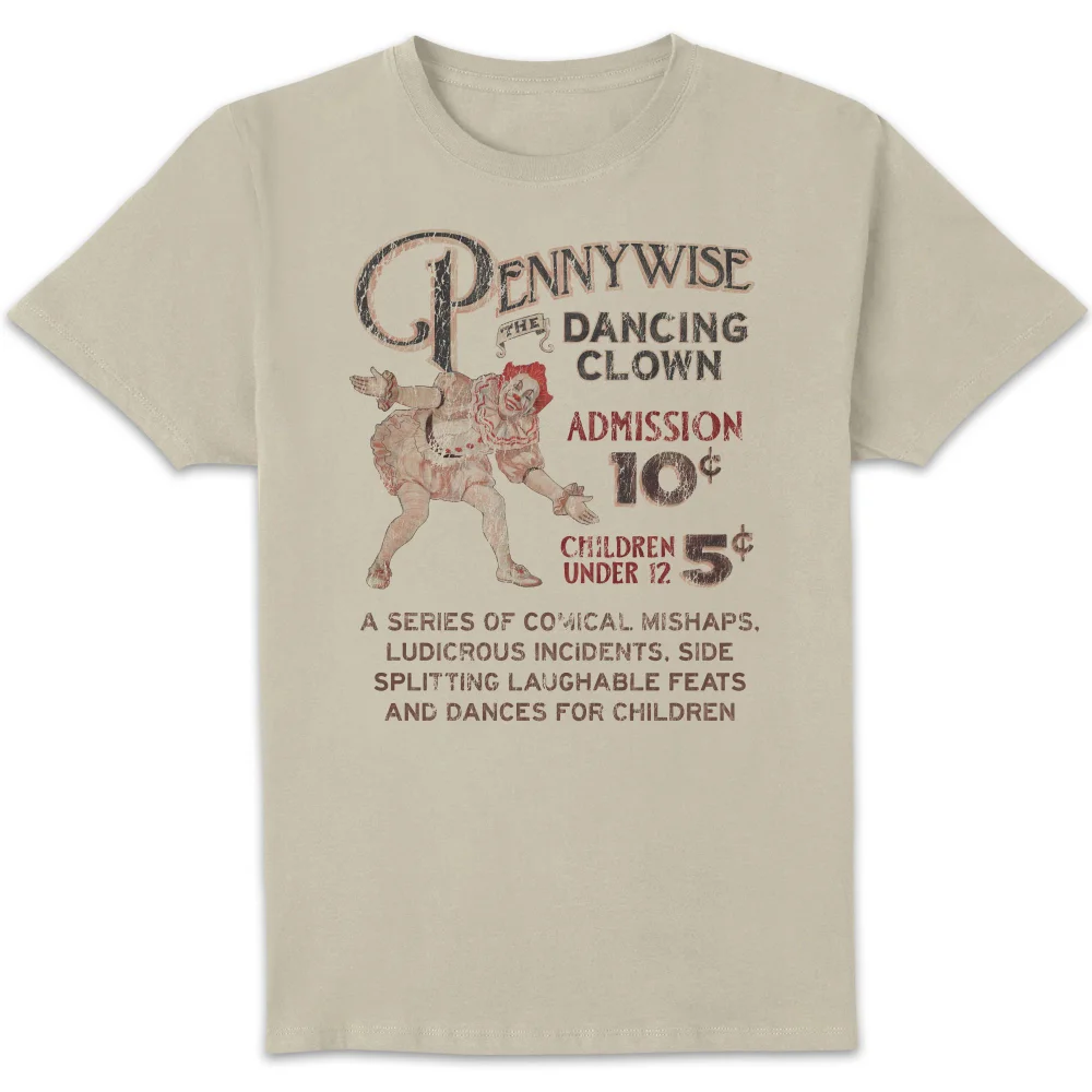 IT - Welcome To Derry Pennywise Vintage Unisex T-Shirt - Cream - L Bild 1