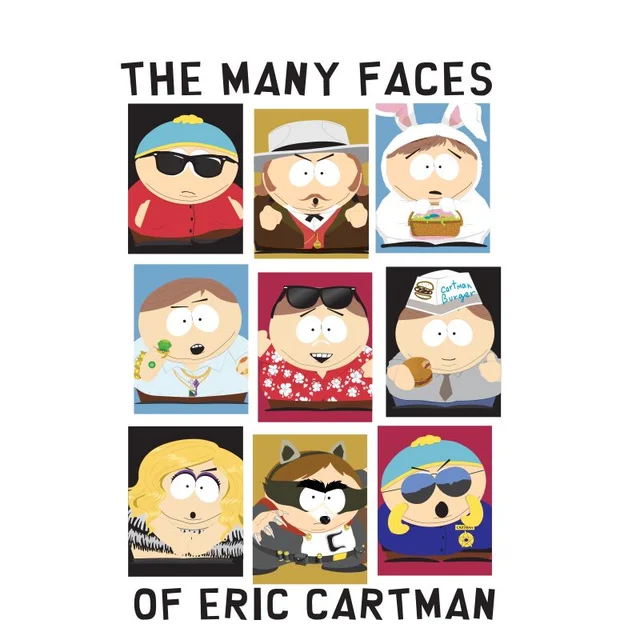 South Park The Many Faces Of Eric Cartman Unisex T-Shirt - White