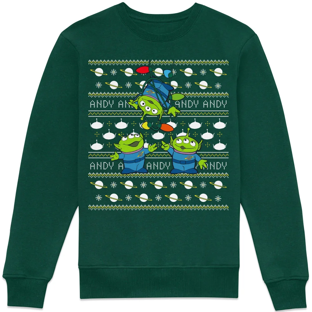 Disney Toy Story Aliens Christmas Jumper 2025 Sweatshirt - Green - XS Bild 1