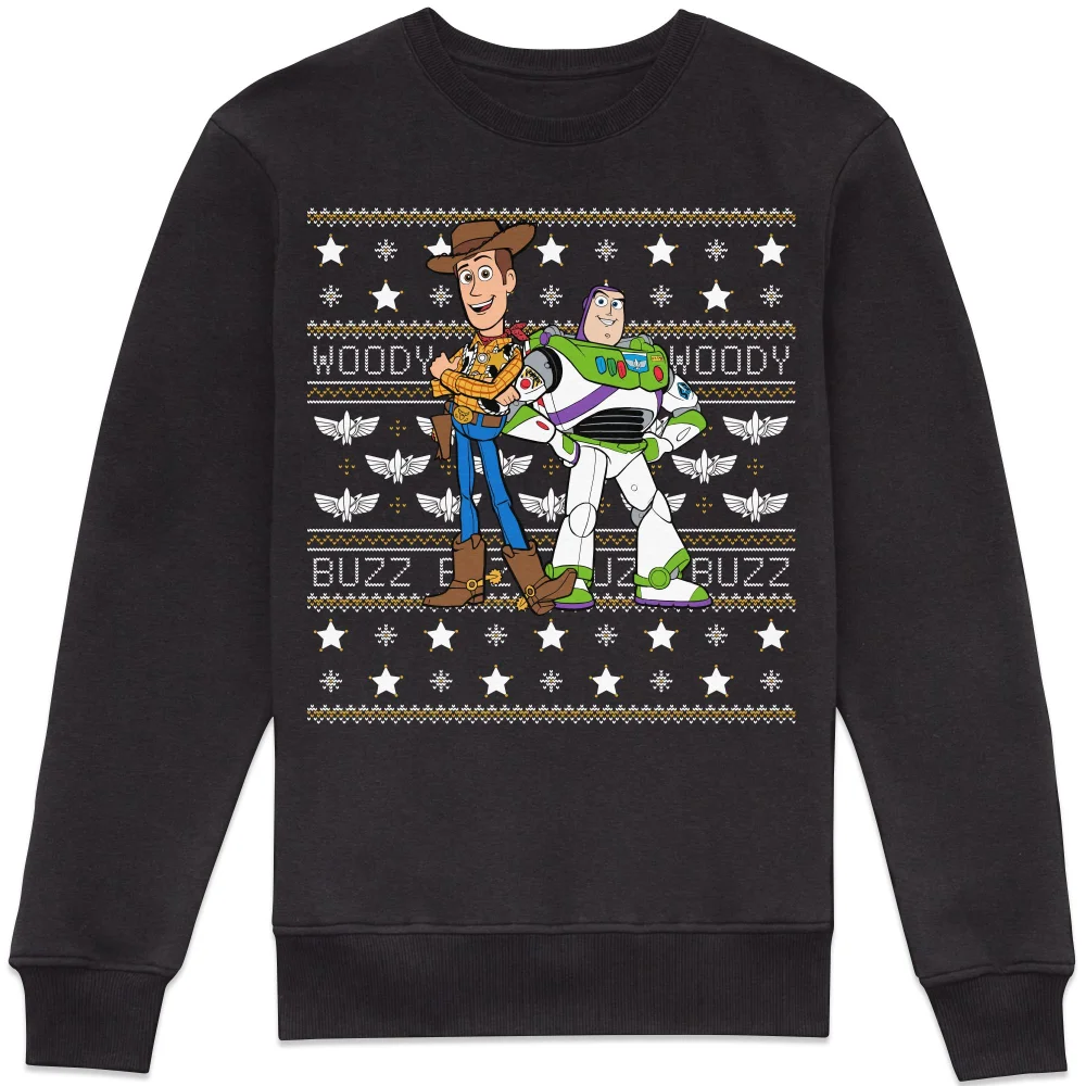 Disney Woody And Buzz Christmas Jumper Sweatshirt - Black - XS Bild 1
