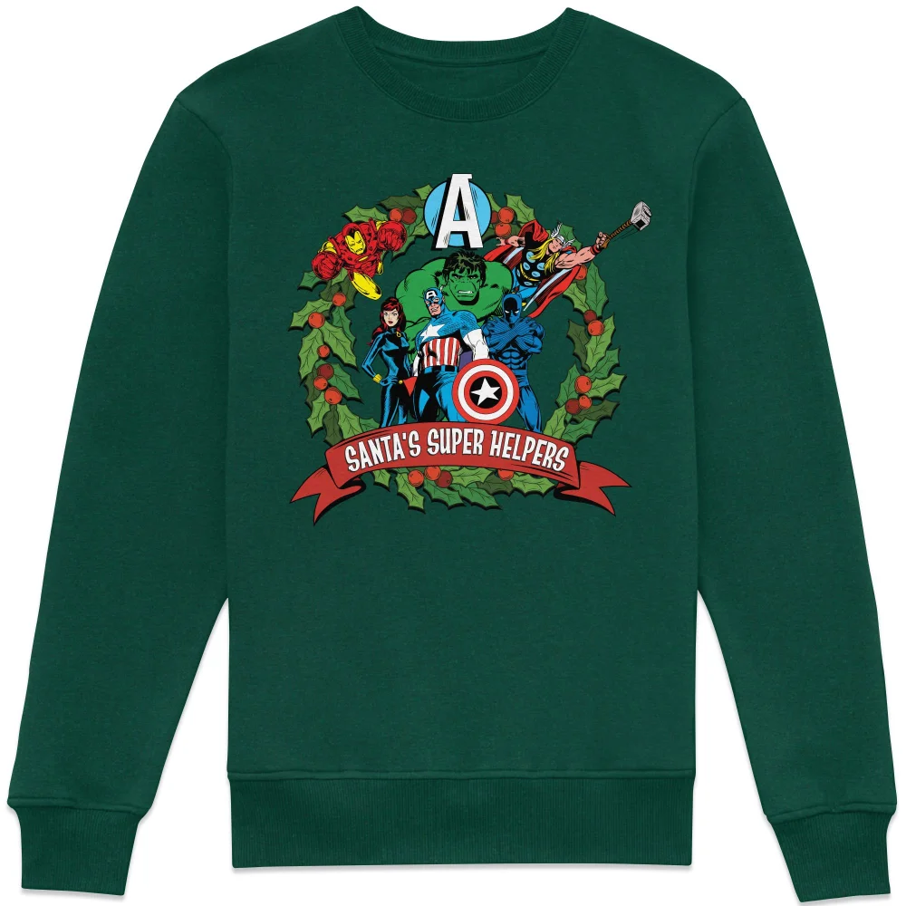 Marvel - Santas Little Helpers Christmas Jumper Sweatshirt - Green - XS Bild 1